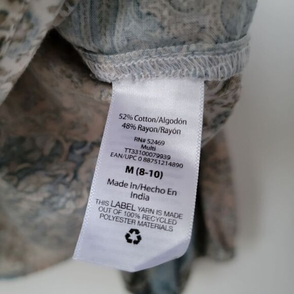 Time And Tru Colorful Flutter Sleeve Blouse Size Medium - Picture 5 of 8